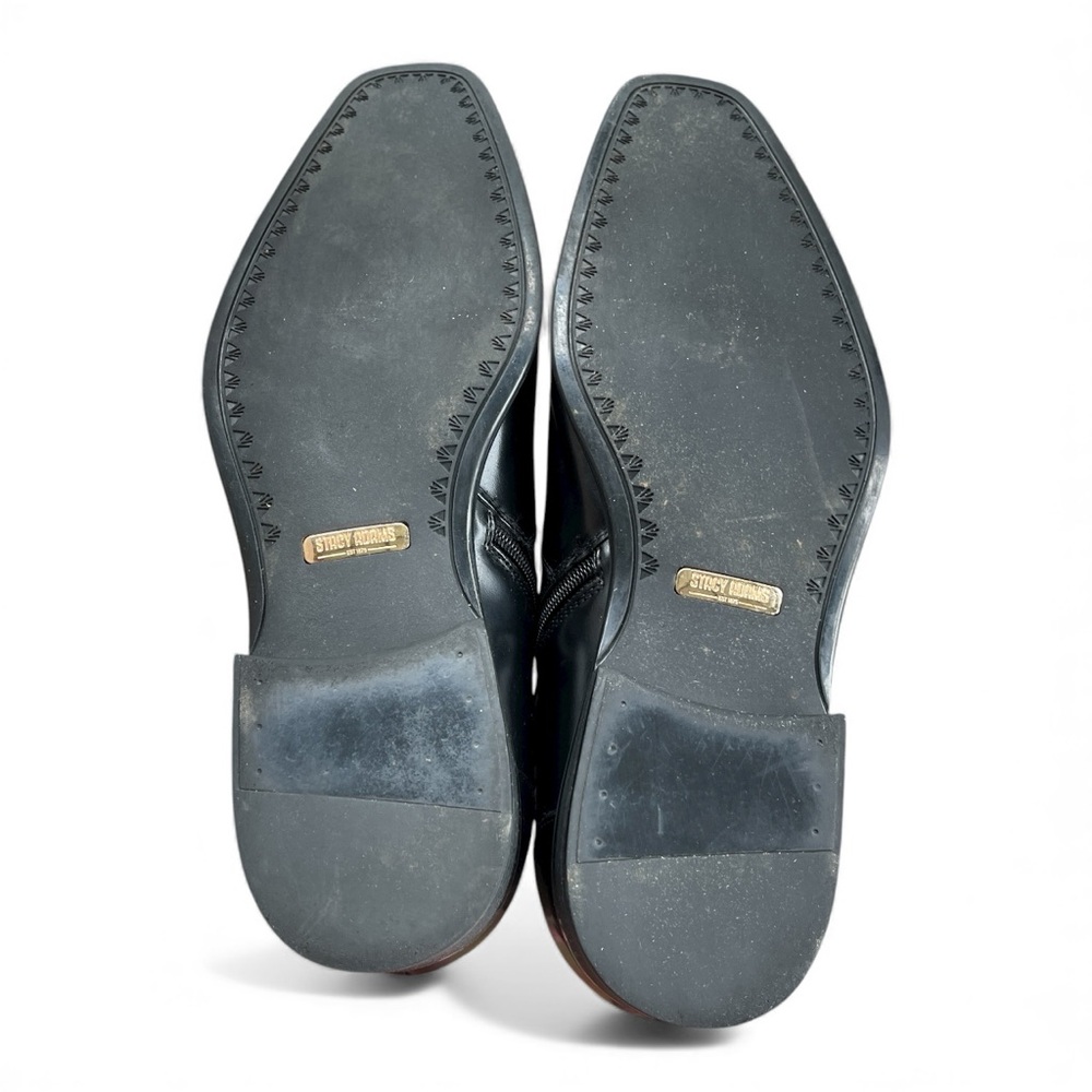 Stacy Adams Men’s Black Leather Ankle Boots Zip Dress Shoes Memory Foam Sz 13 - Picture 8 of 10